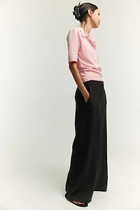 Fine-Knit Polo Shirt