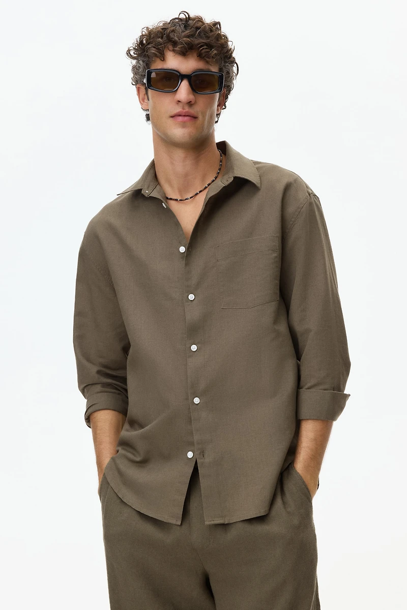 Relaxed-Fit Linen-Blend Shirt