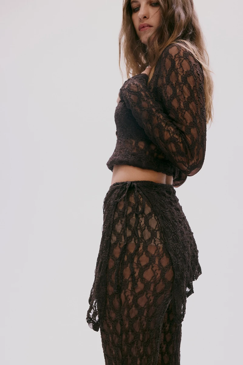 Lace Pants with Layered Skirt