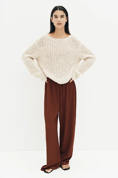 Textured Drawstring Pants