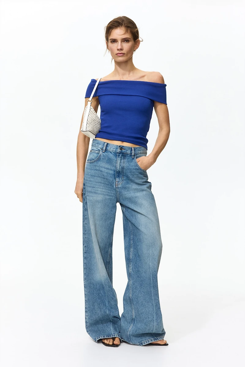 Rib-Knit Off-the-Shoulder Top