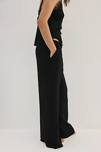 Viscose-Blend Drawstring Pants