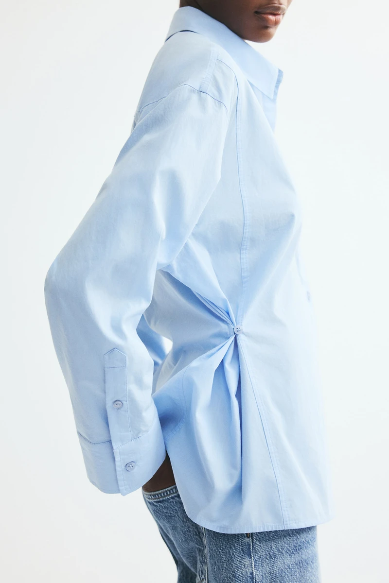 Tapered-Waist Poplin Shirt