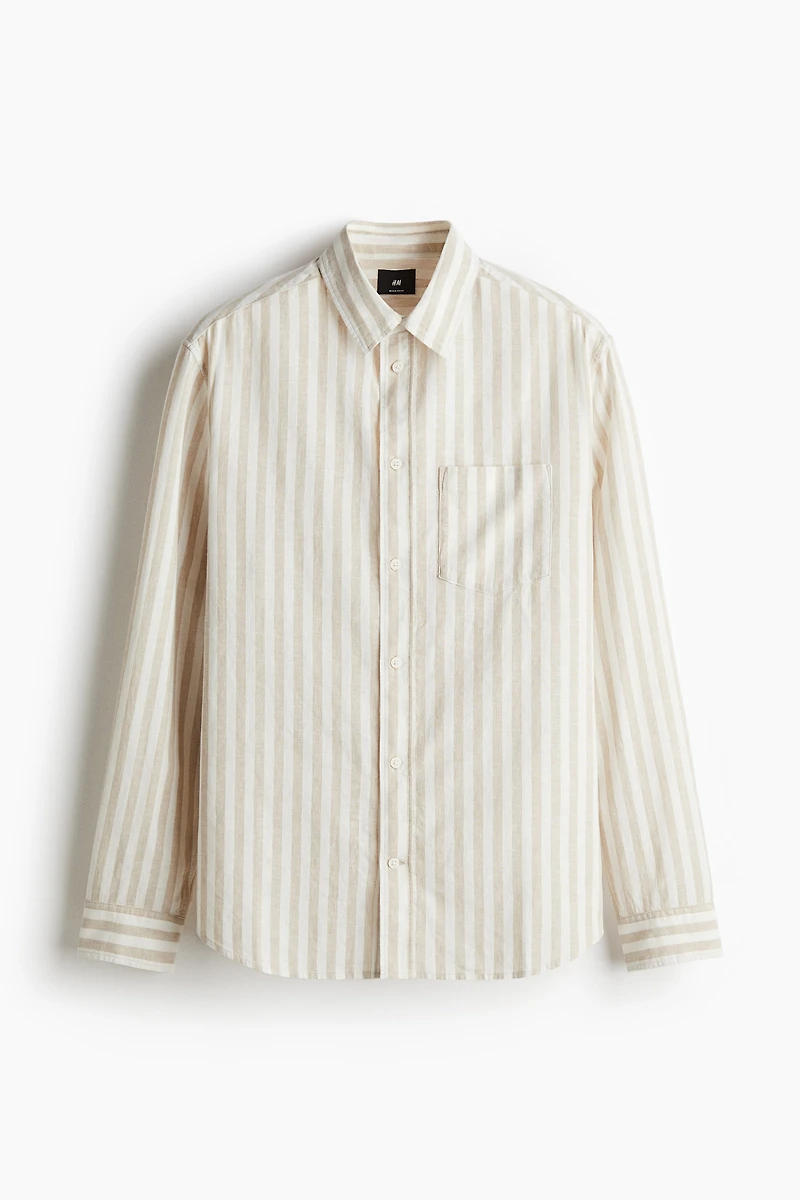 Regular-Fit Linen-Blend Shirt
