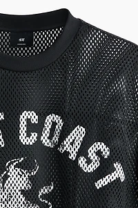 Oversized Printed Mesh T-Shirt