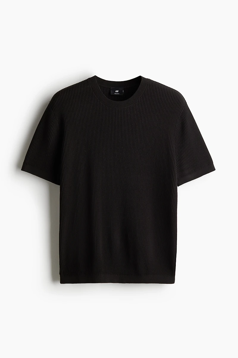 Regular Fit Rib-Knit T-shirt