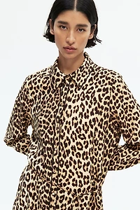 Patterned Tie-Belt Dress