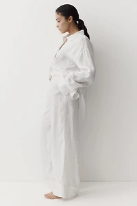 Pantalon large en lin