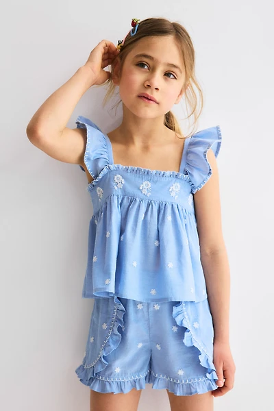 2-Piece Embroidered Cotton Set