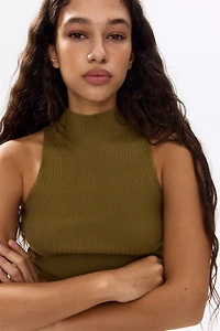 Haut en tricot côtelé avec col cheminée