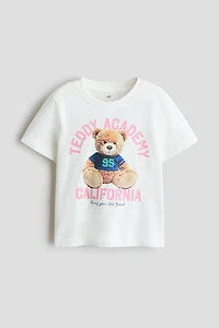 Cotton T-Shirt with Printed Motif