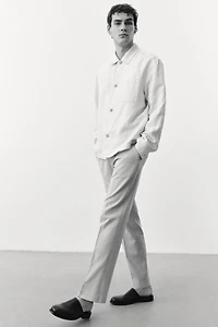 Pantalon de costume classique en lin mélangé