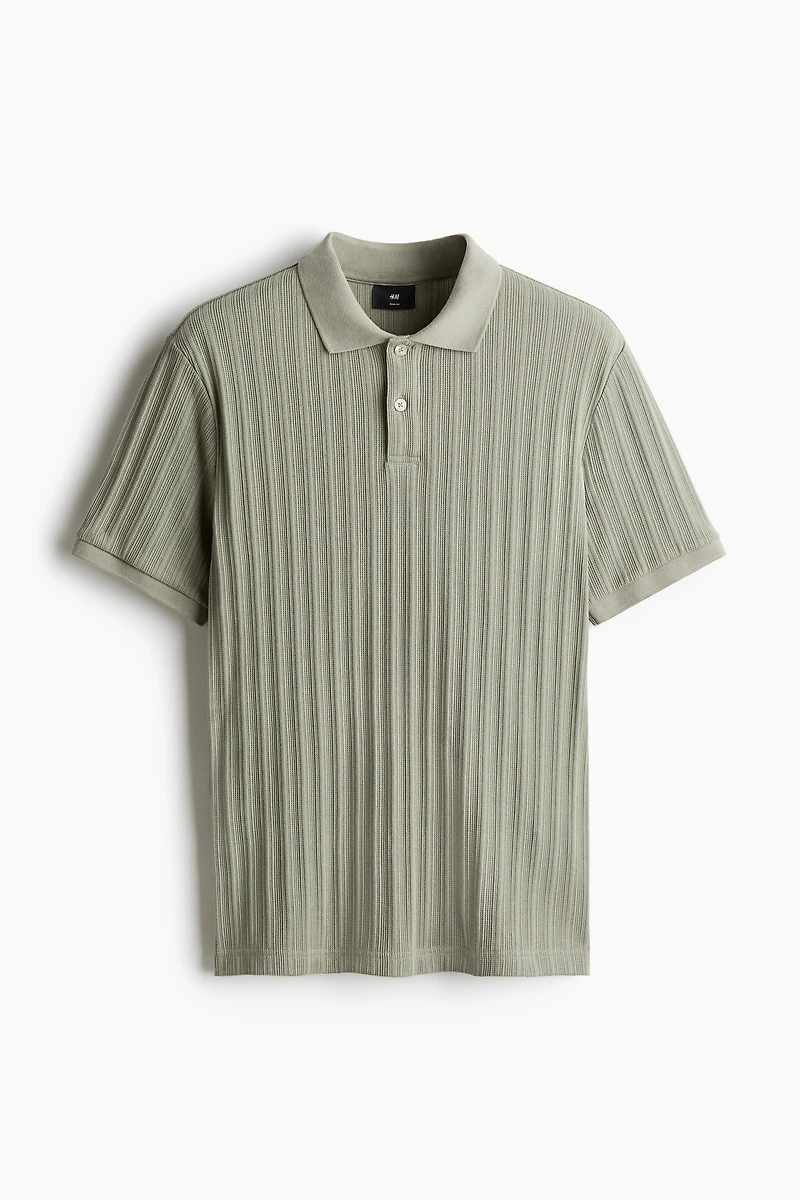 Slim-Fit Textured Jersey Polo Shirt