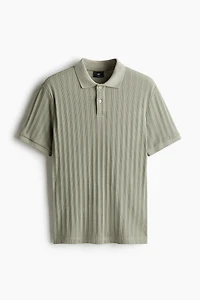 Slim-Fit Textured Jersey Polo Shirt