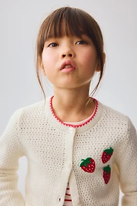 Gilet brodé en tricot ajouré