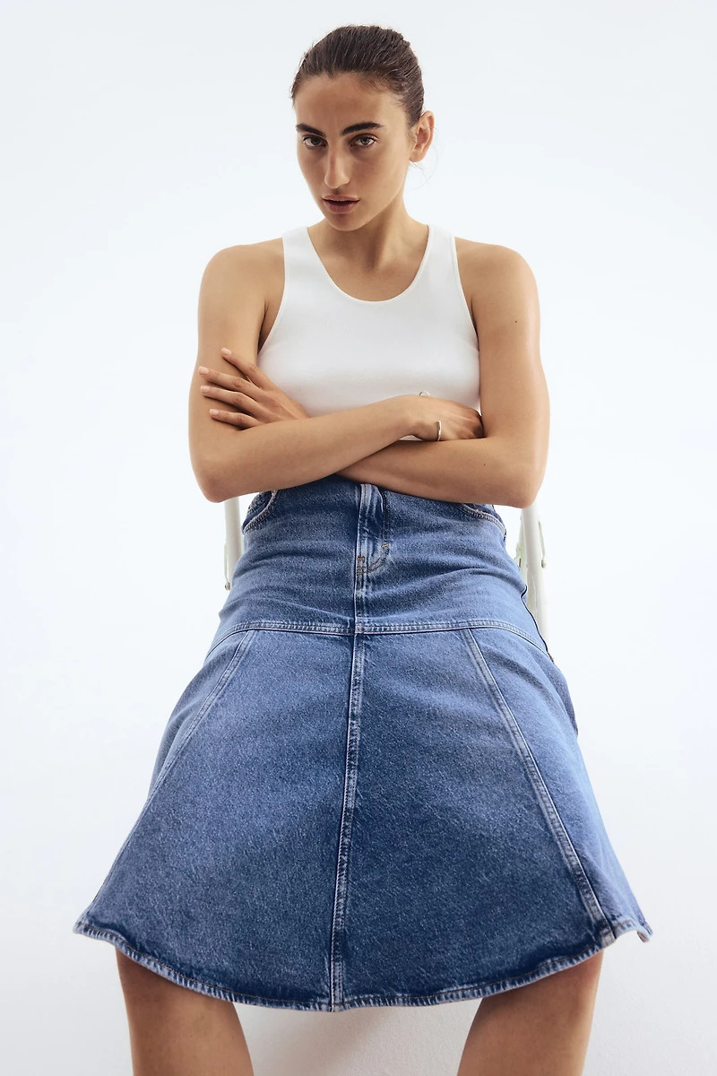 Flared Denim Skirt