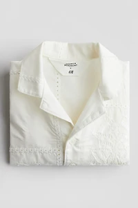 Embroidery-Detail Cotton Shirt