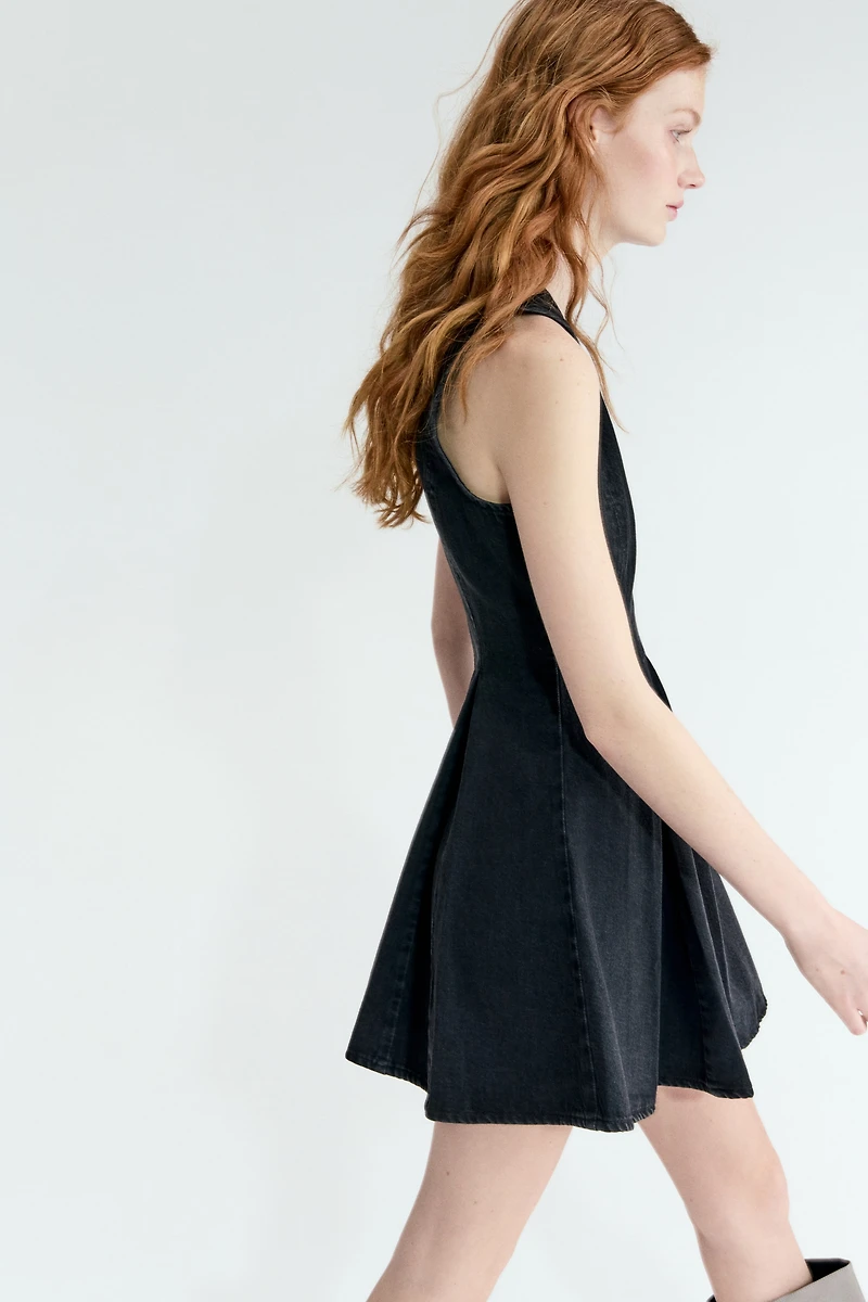 Robe en denim avec jupe évasée