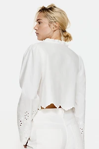 Cotton Blouse with Eyelet Embroidery
