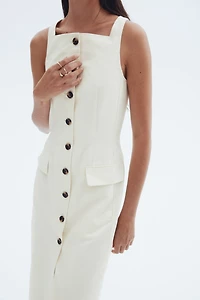 Long Button-Front Dress