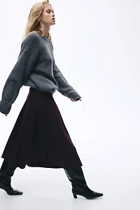 Belt-Detail Midi Skirt