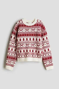 Loose-Fit Motif-Detail Sweater