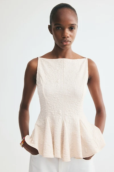 Textured Peplum Top