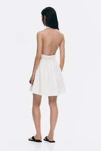Drawstring-Detail Halterneck Dress