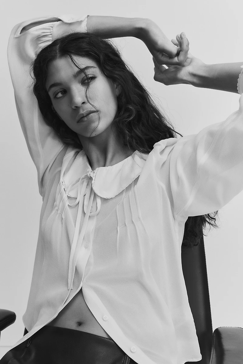 Viscose Blouse with Collar