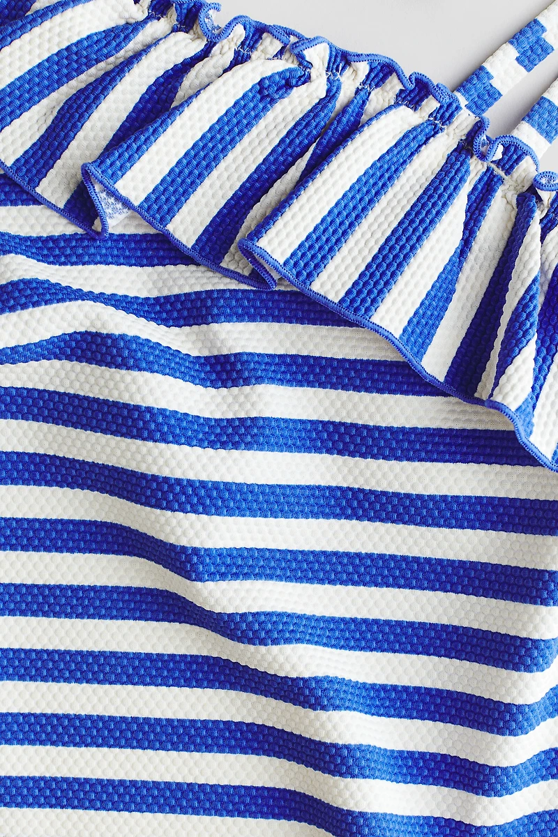 Flounced One-Shoulder Swimsuit