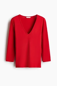 Haut à encolure en V viscose