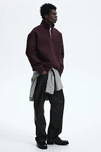 Loose-Fit Half-Zip Scuba Sweatshirt