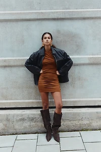 Robe en jersey à effet drapé