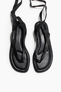 Tie-detail leather sandals