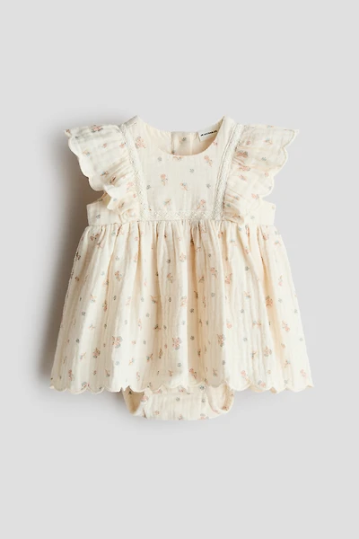 Cotton Muslin Bodysuit Dress