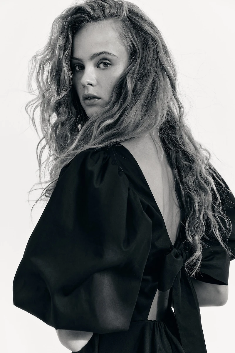 Tie-back Puffy Dress