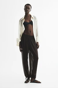 Mesh Balloon-Leg Pants