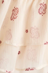 Ruffle-Trimmed Chiffon Top