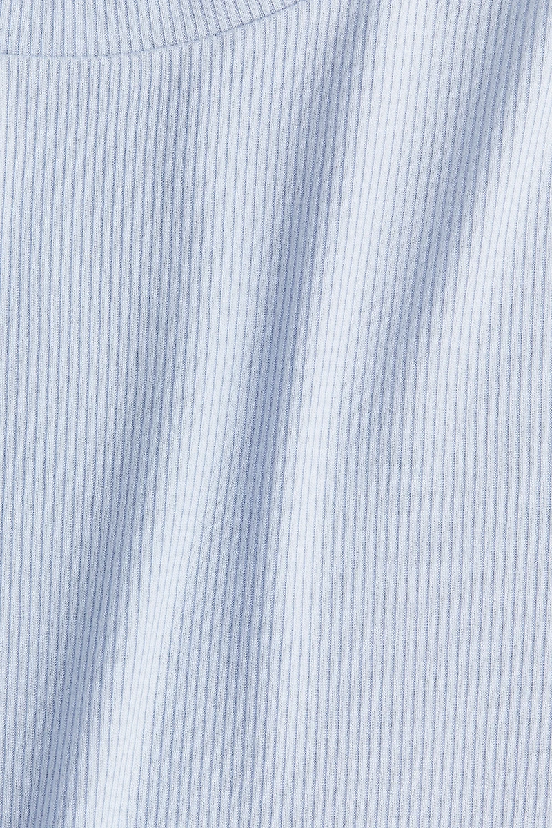 Lace-Trimmed Ribbed T-Shirt