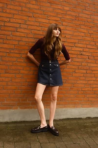 Minijupe trapèze en denim