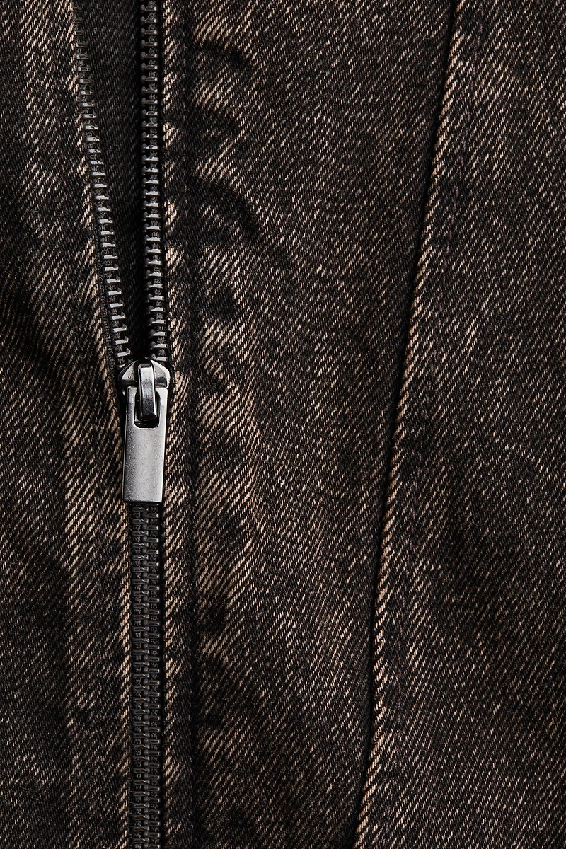 Mini robe bandeau en denim