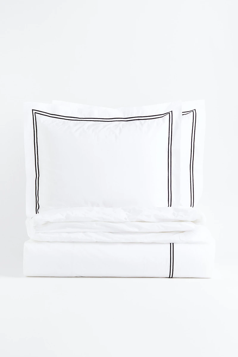 Cotton Percale King/Queen Duvet Cover Set