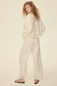 Embroidered Cotton Pants