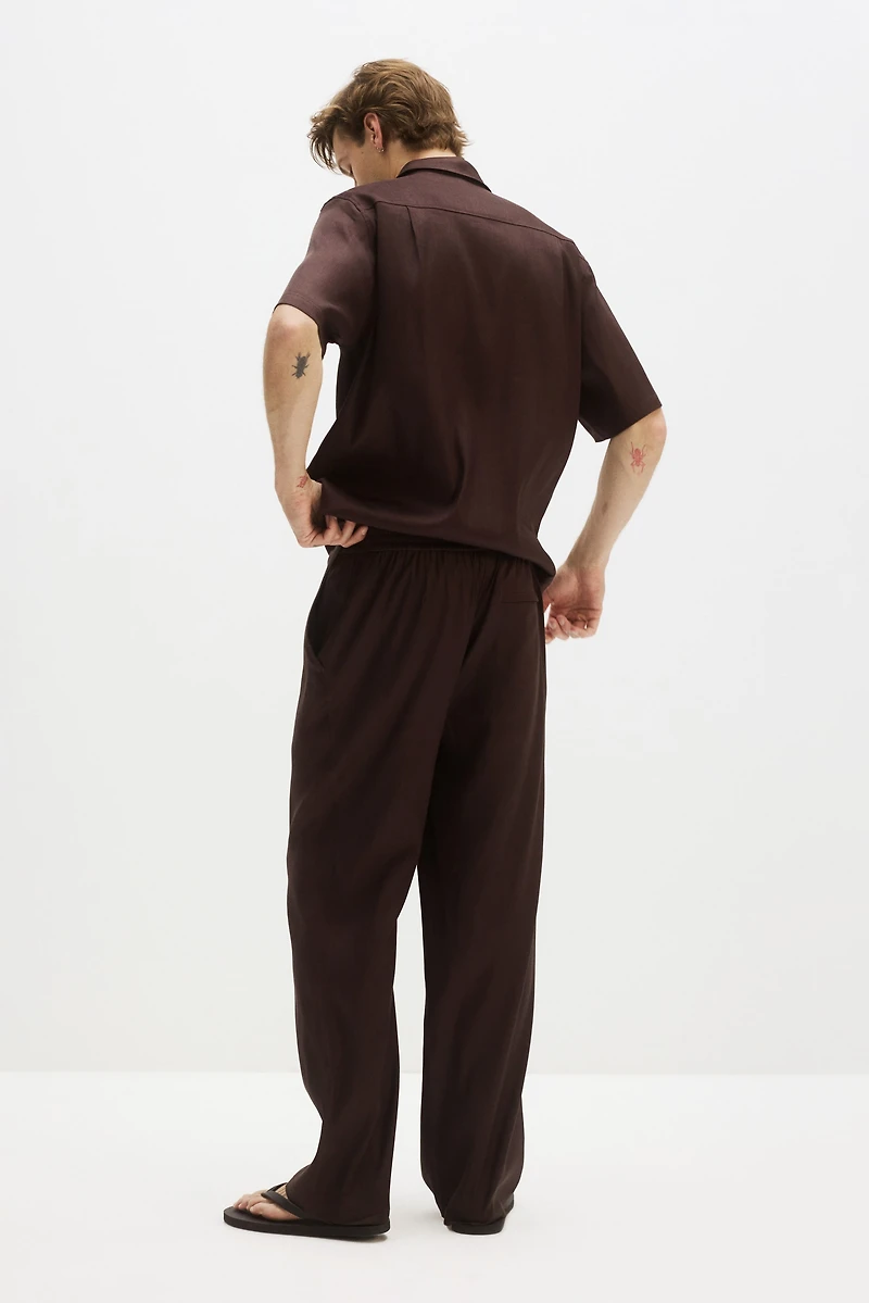 Easy-Care Loose-Fit Linen-Blend Pants