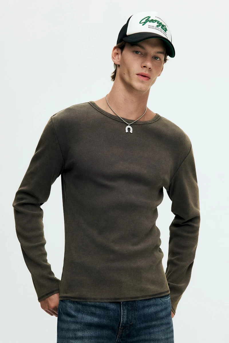 Slim-Fit Ribbed Shirt