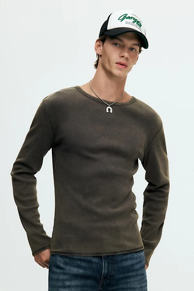 Slim-Fit Ribbed Shirt
