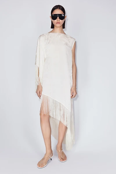 Robe caftan asymétrique avec franges