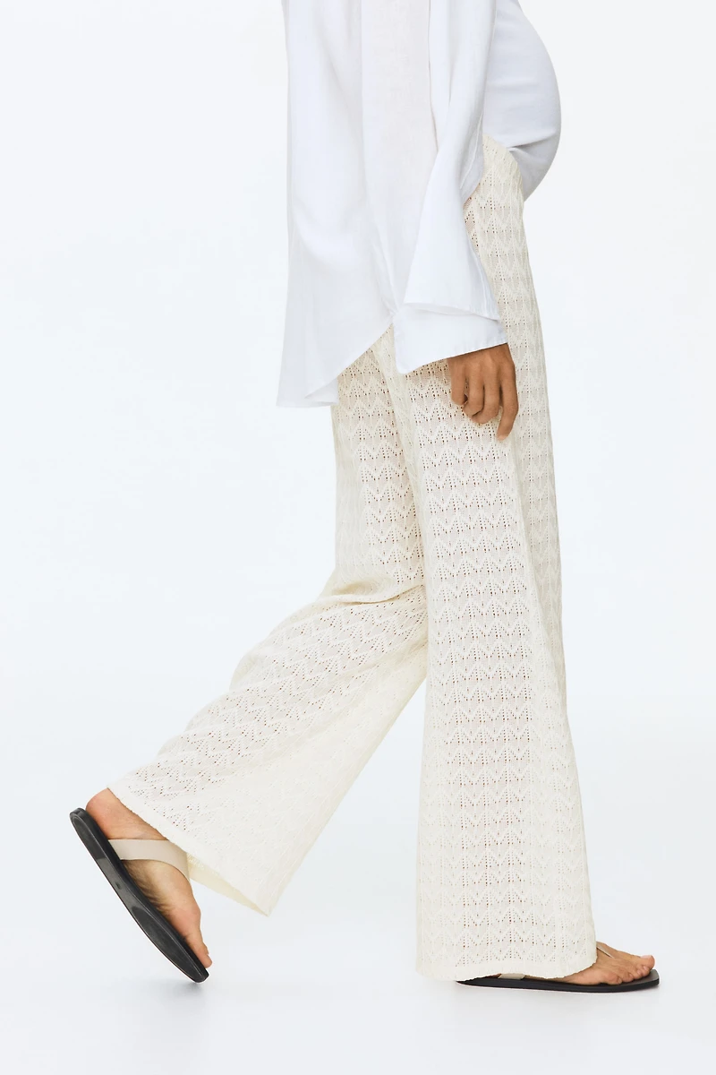 MAMA Pointelle-Knit Drawstring Pants