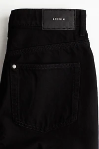 High-Waist Knee-Length Denim Shorts