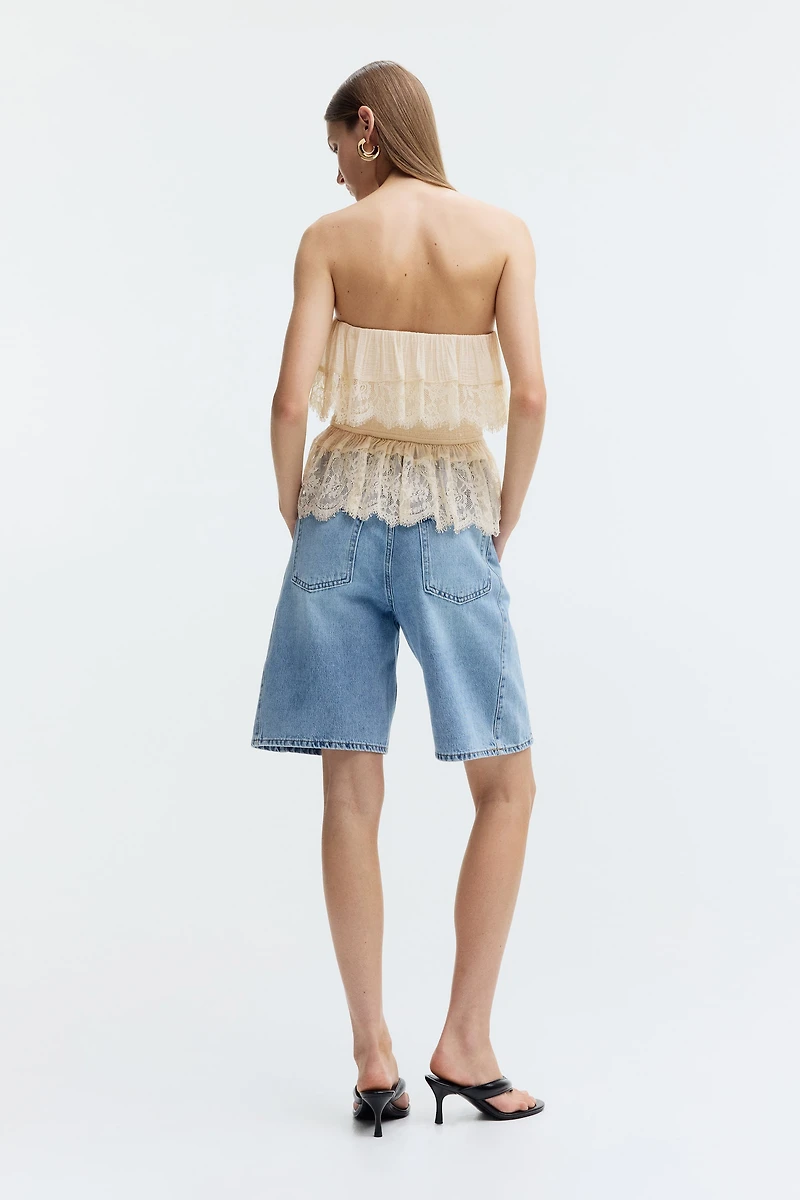 Flounced Bandeau Top